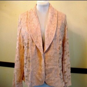 INC INTERNATIONAL CONCEPTS LACE BLAZER JACKET SHY BLUSH